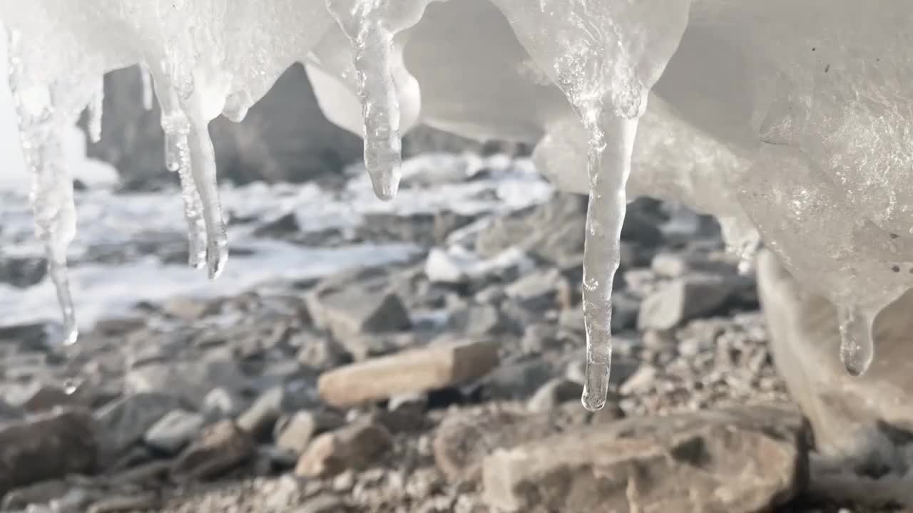 春天冰雪融化视频素材