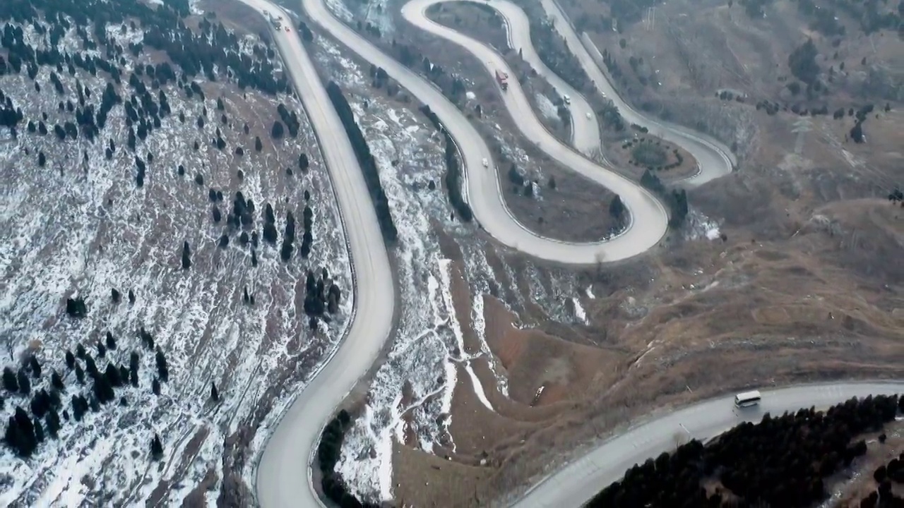 山东青州牛角岭盘山公路视频素材