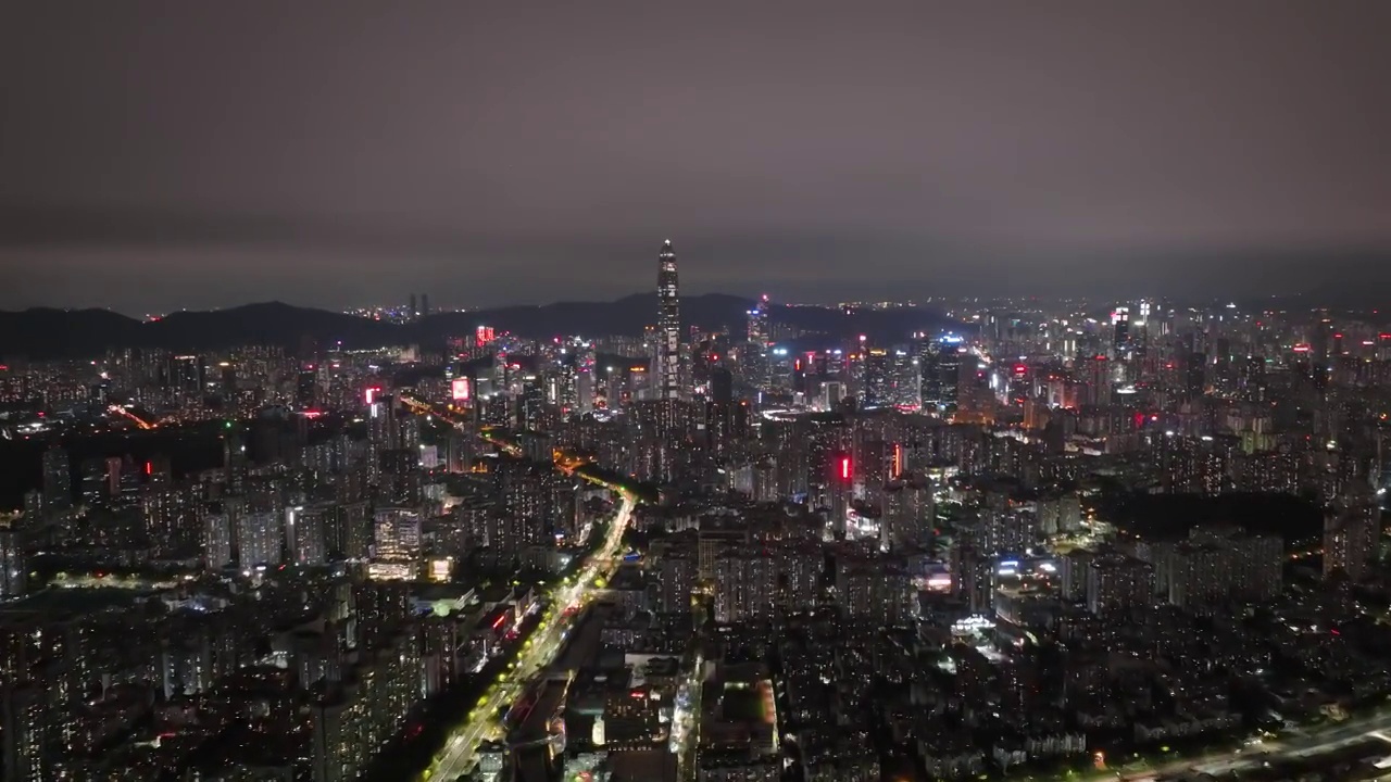 深圳福田夜景延时视频素材