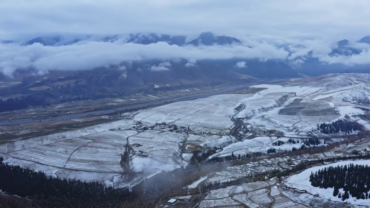 祁连秋色雪景视频素材