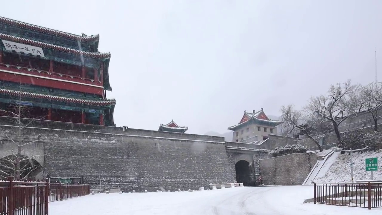 北京居庸关长城雪景视频素材