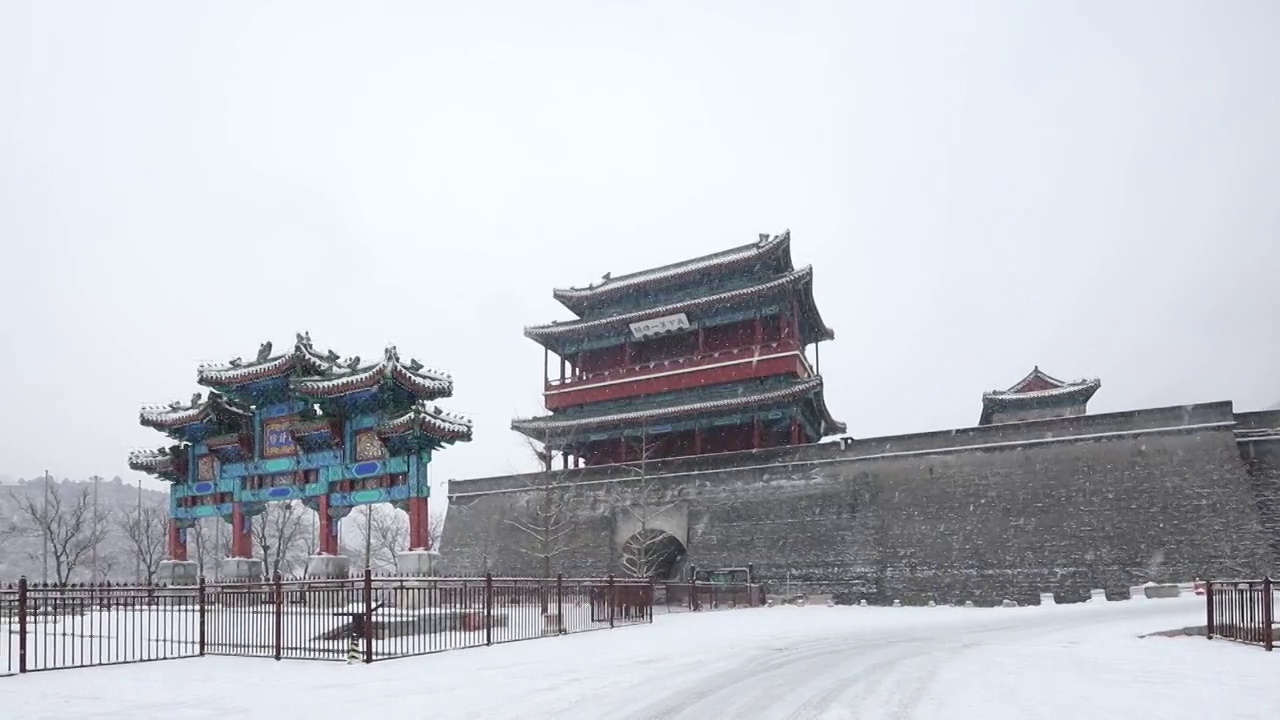 北京居庸关长城雪景视频素材