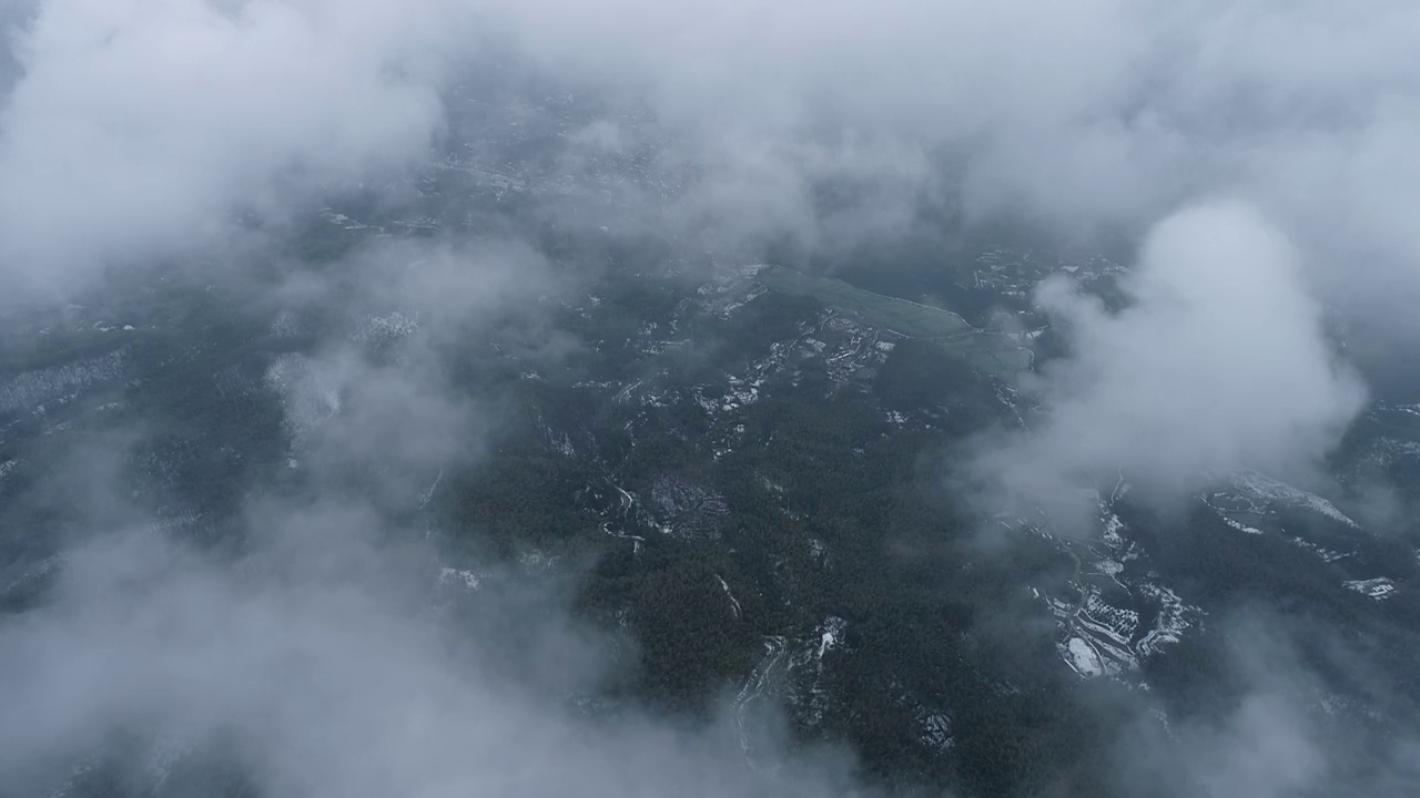 航拍中国安徽省宣城市郎溪县观天下景区雪后云海风光视频素材