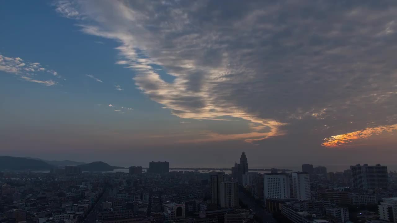 城市日转夜延时视频素材