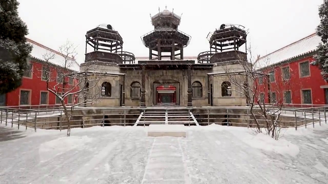 故宫延禧宫雪景视频素材