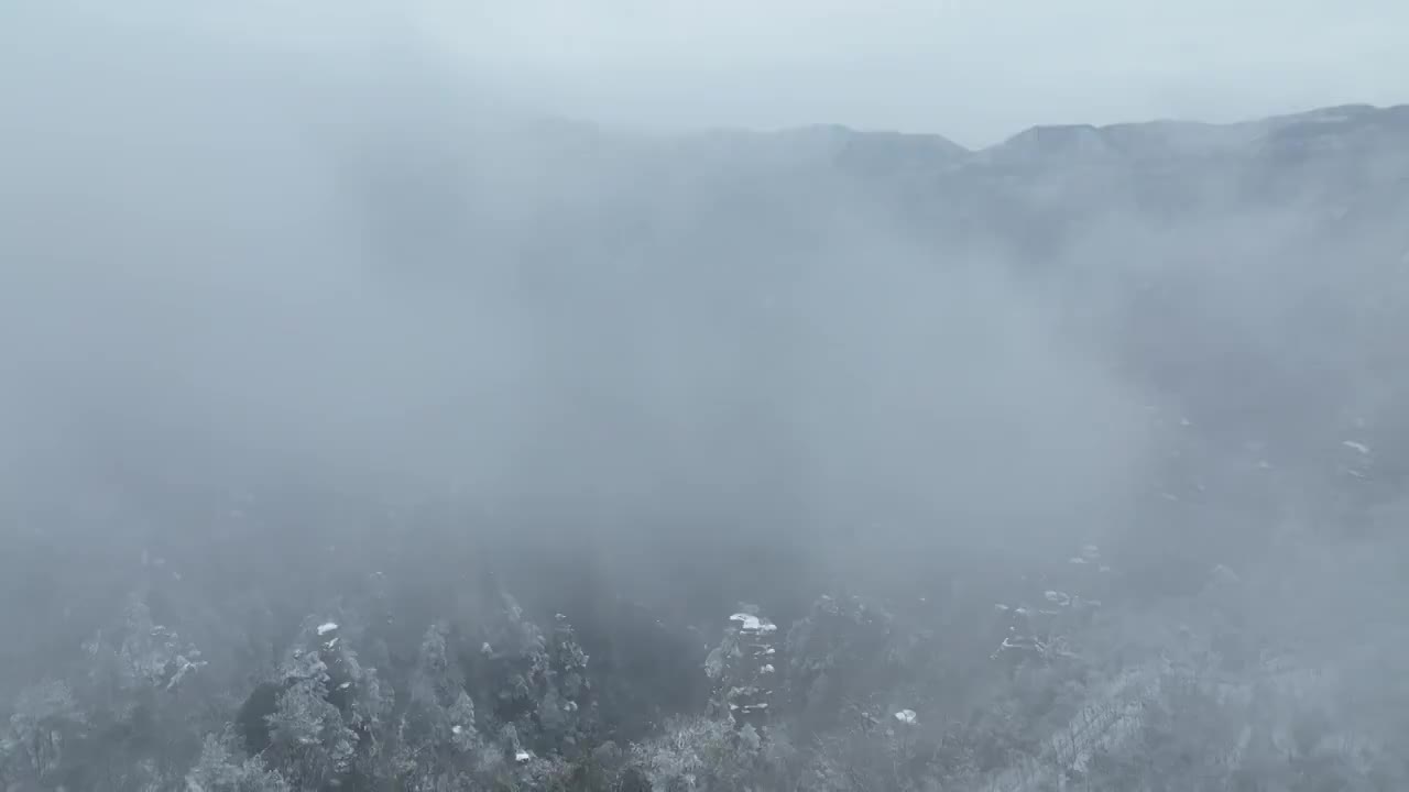 张家界武陵源天子山雪景视频下载