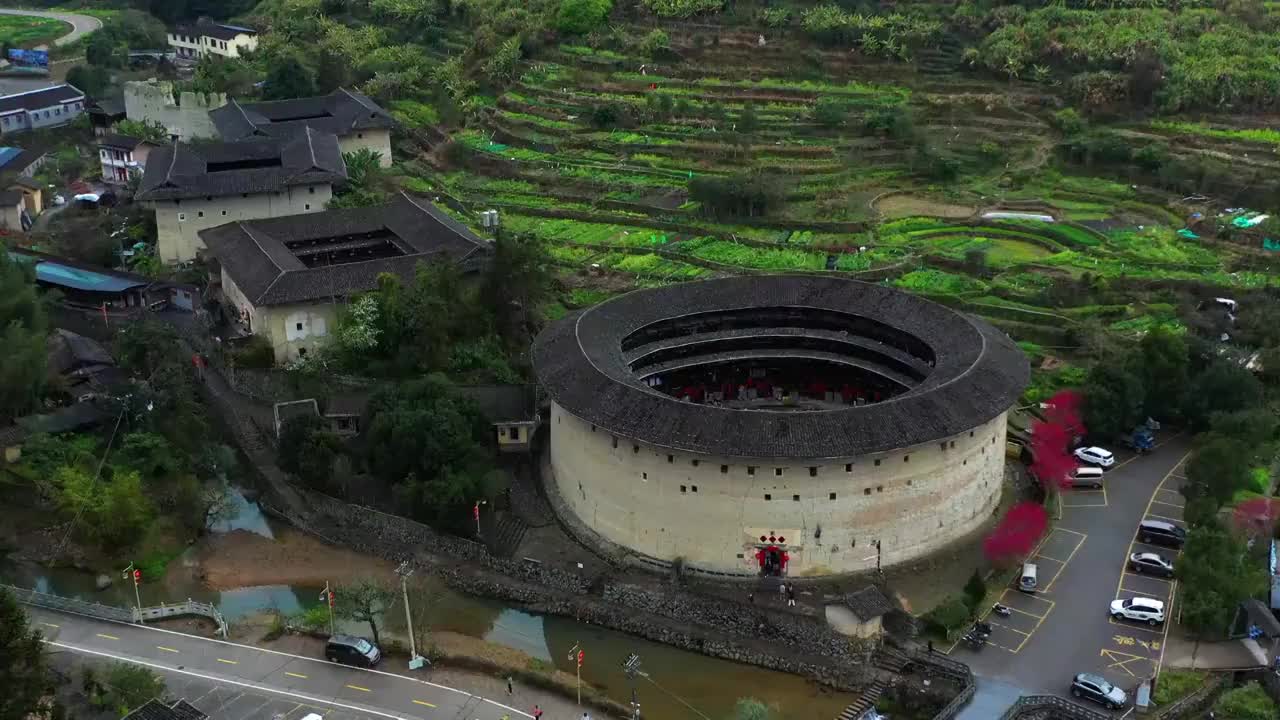 中国文代表，福建南靖土楼，裕昌楼，世界文化遗产视频素材