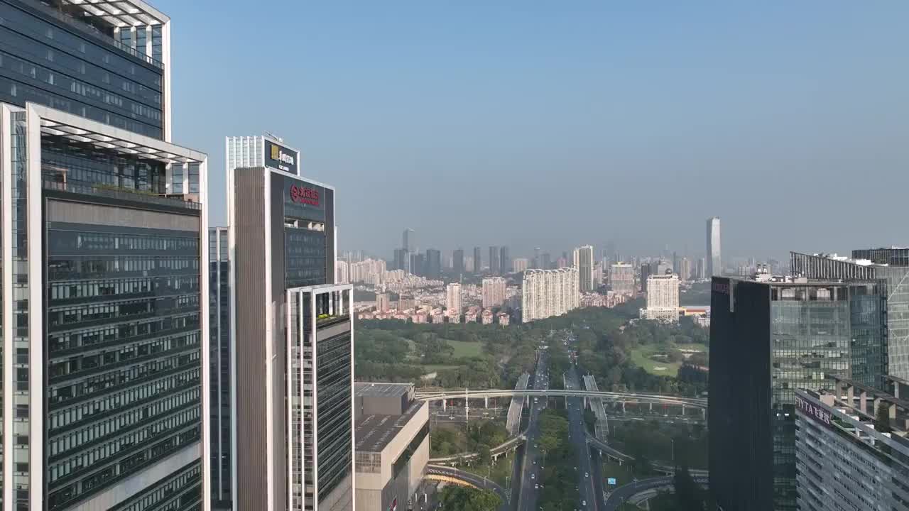 广东深圳市福田区深业上城摩天高楼夜景视频素材