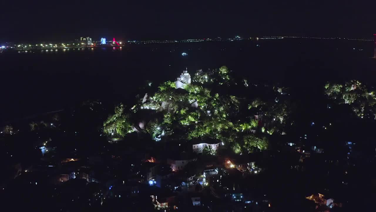 厦门鼓浪屿日光岩夜景视频素材