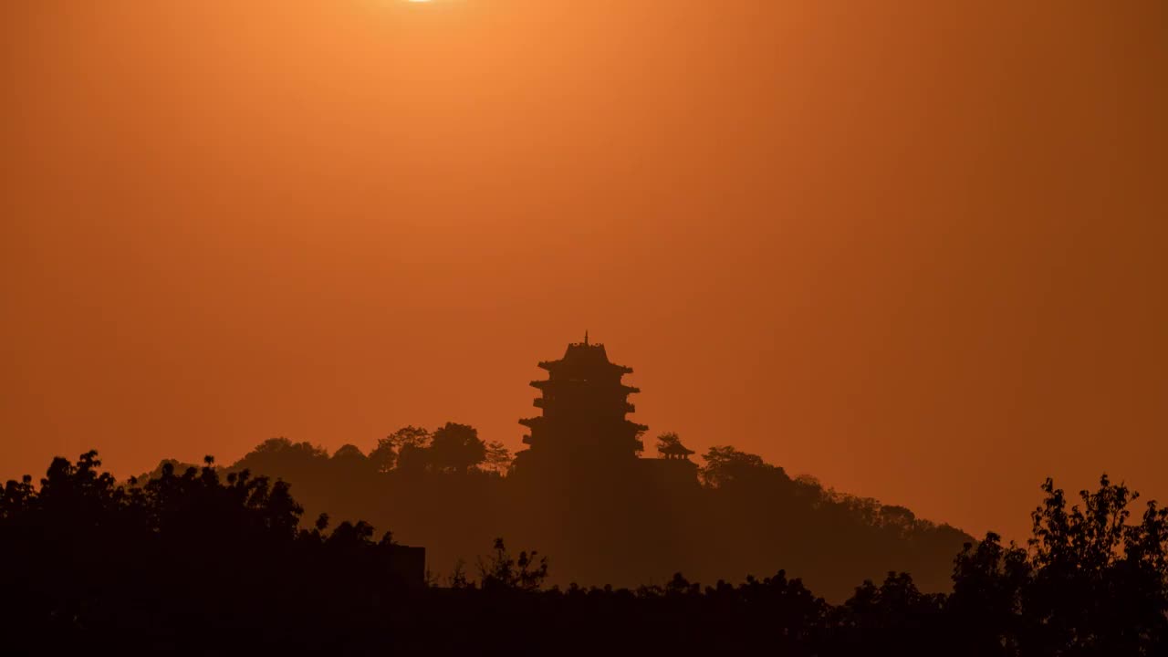 惠州高榜山城市日落视频素材