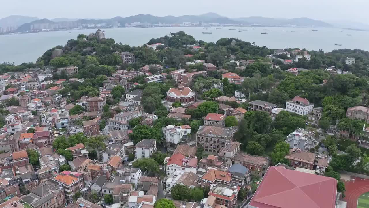 航拍厦门鼓浪屿全景视频素材