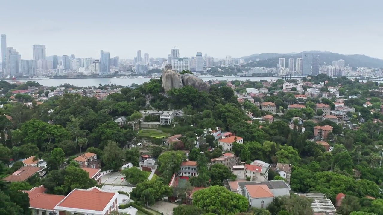 厦门鼓浪屿,航拍海岛著名景点视频素材