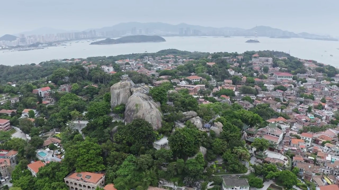 厦门鼓浪屿,航拍海岛著名景点视频素材