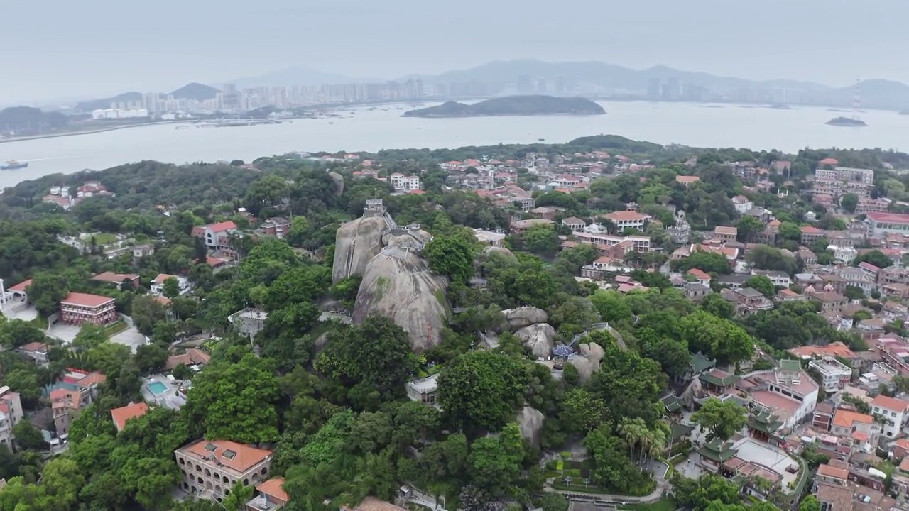 厦门鼓浪屿,航拍海岛著名景点视频素材