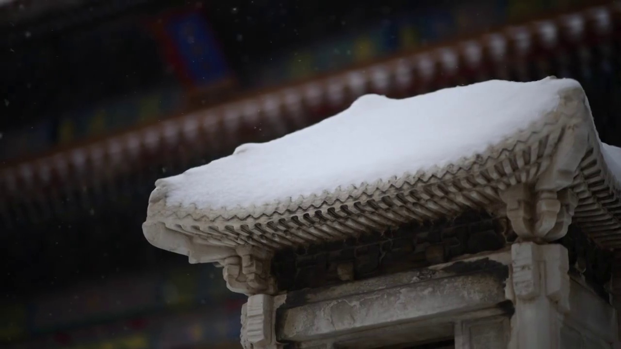 故宫春雪4K视频视频素材