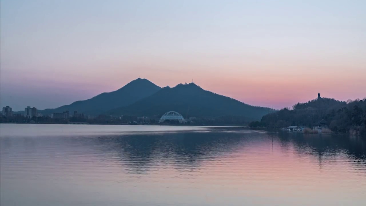 玄武湖日出视频素材