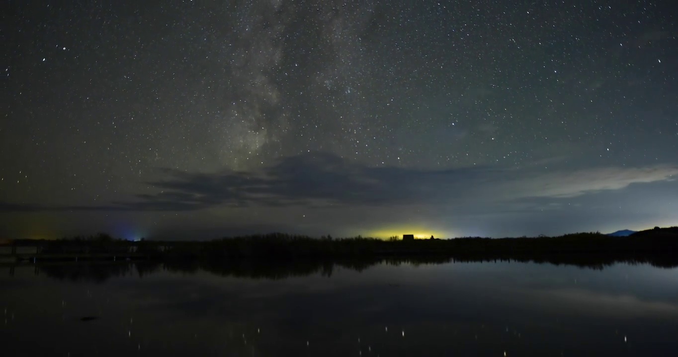 黑龙江鸡西：兴凯湖湿地公园秋日星空视频素材