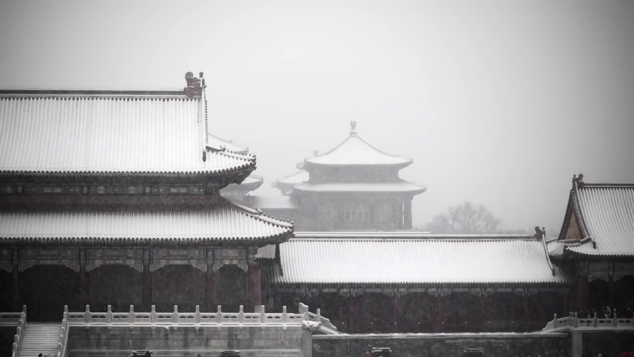 故宫春雪4K视频视频素材