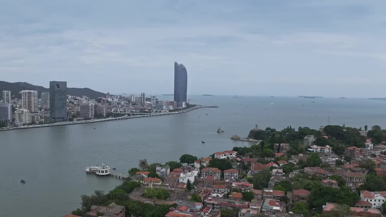 鼓浪屿,世茂海峡大厦视频素材