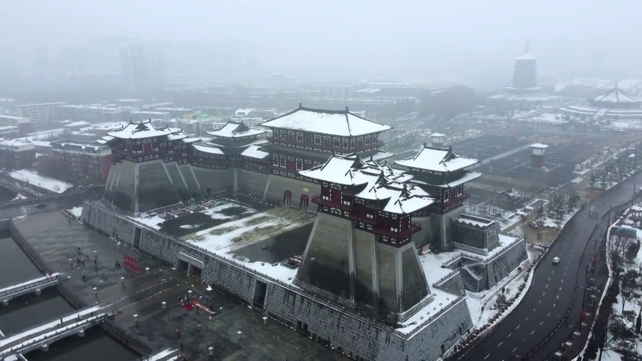 应天门雪景视频素材