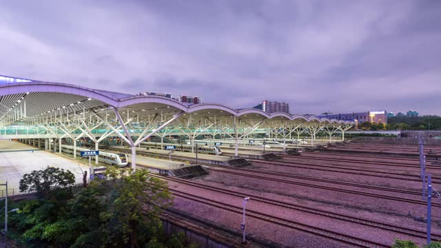 深圳北站夜景延时视频素材