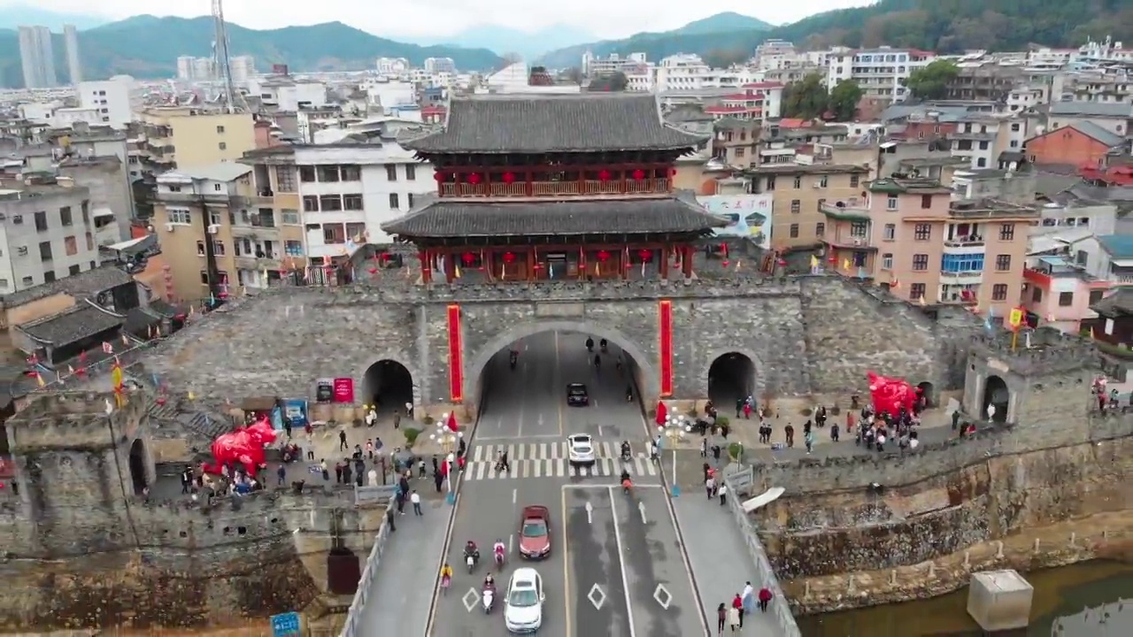 福建省,龙岩市,长汀县,航拍视频素材