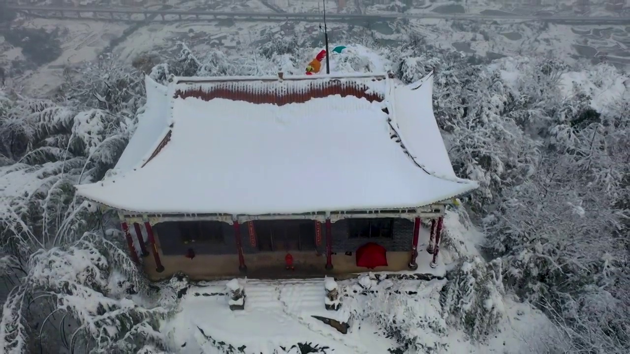 杨材山紫云峰雪景（四）视频素材