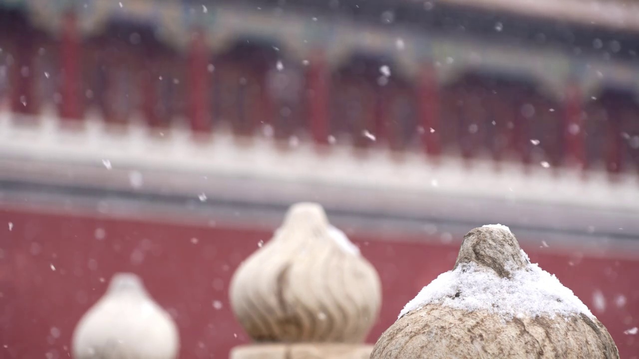 故宫飘雪视频素材