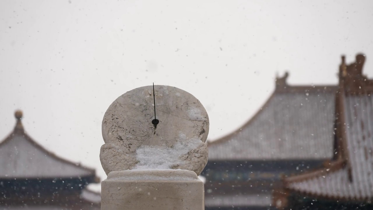 故宫飘雪视频素材