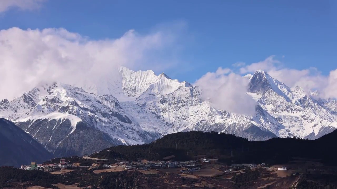 梅里雪山延时视频素材