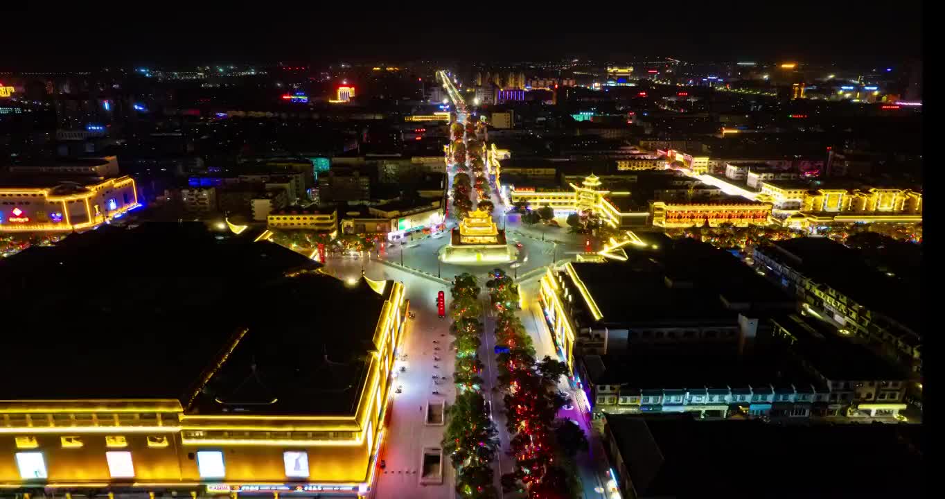 甘肃酒泉鼓楼夜景延时视频素材