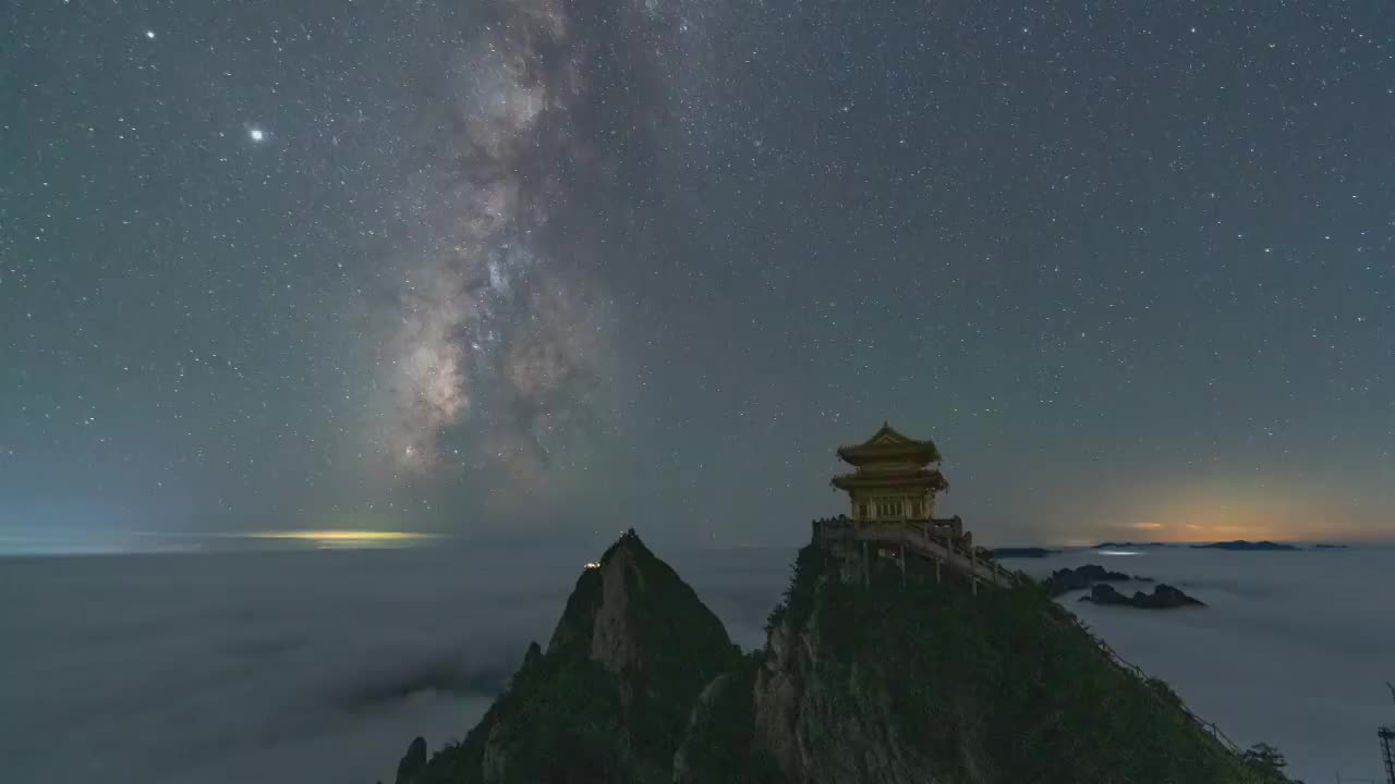 老君山银河星空延时视频素材