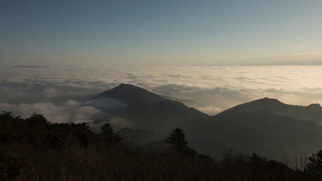 杭州市临安大明山牵牛岗日出延时视频素材