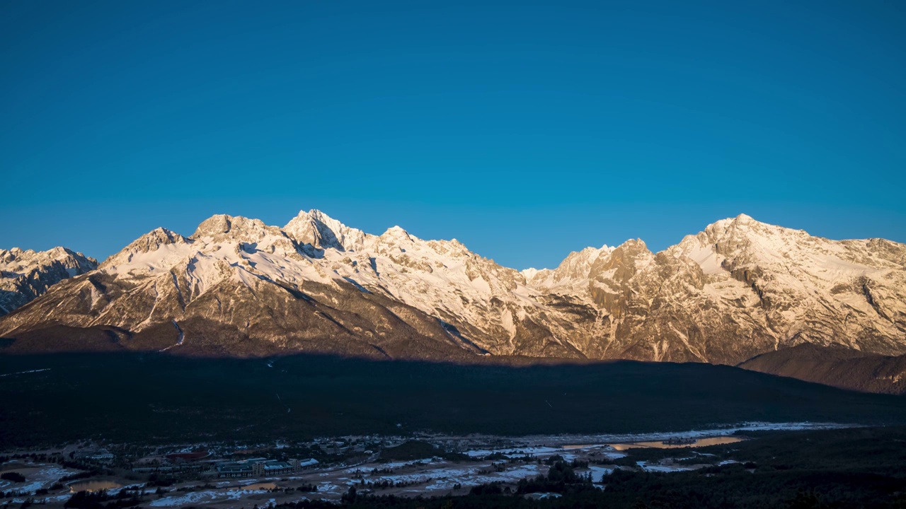 云南丽江玉龙雪山大雪日出视频购买