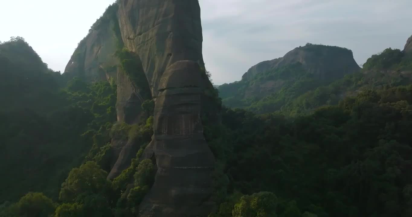 丹霞阳元山登山栈道视频素材