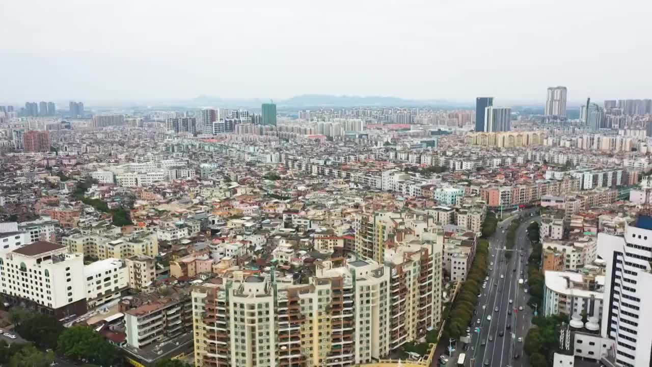 广东佛山顺德大良航拍视频，城市风光，大湾区城市视频，城市规划视频素材