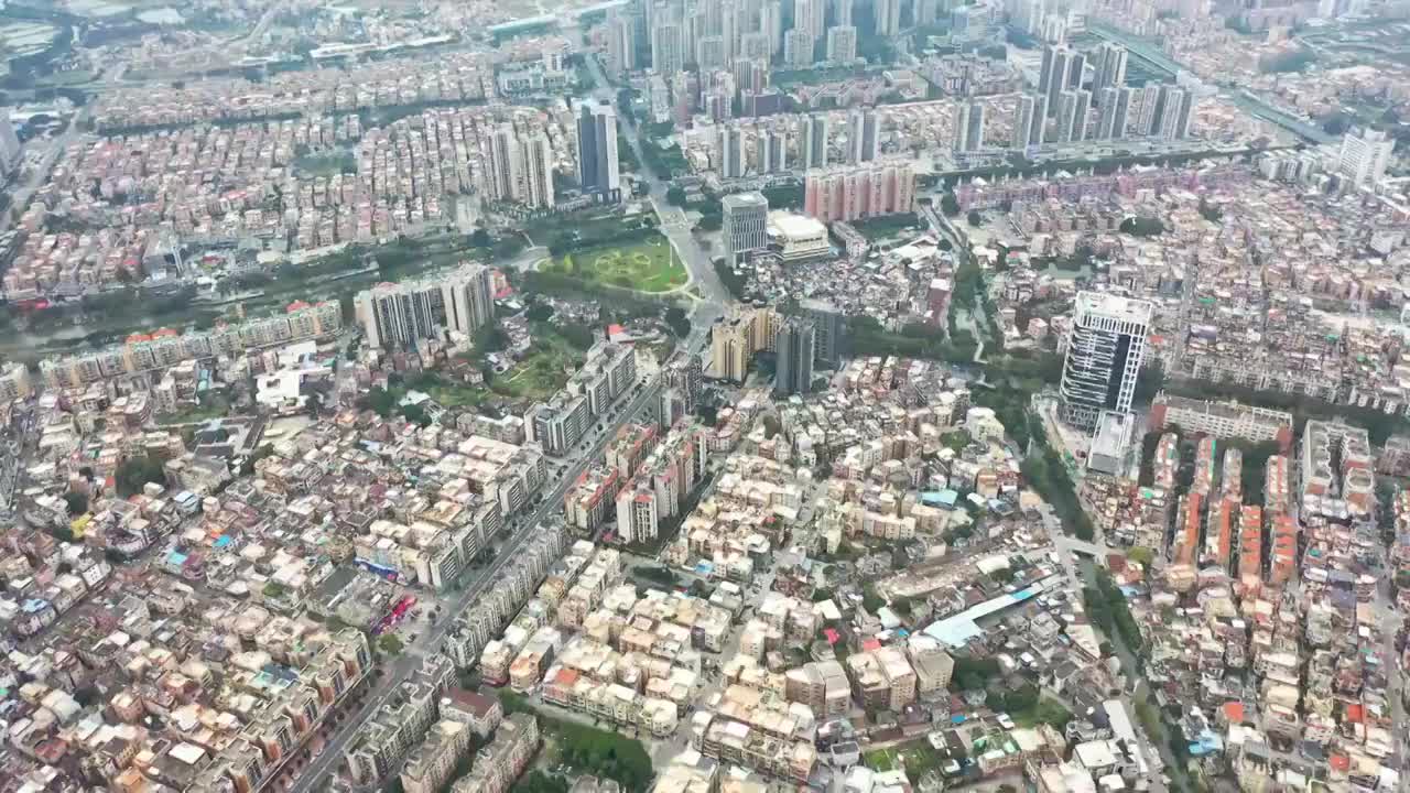 广东佛山顺德大良航拍视频，城市风光，大湾区城市视频，城市规划视频素材