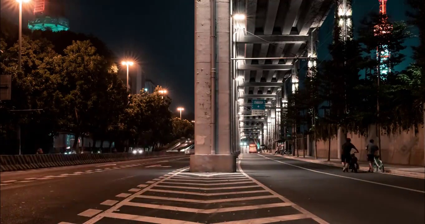 马路两边车流穿梭延时视频素材