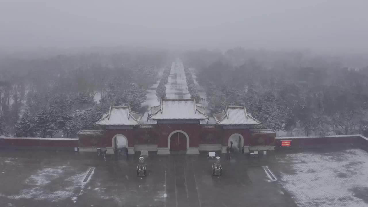 沈阳北陵公园雪景视频素材