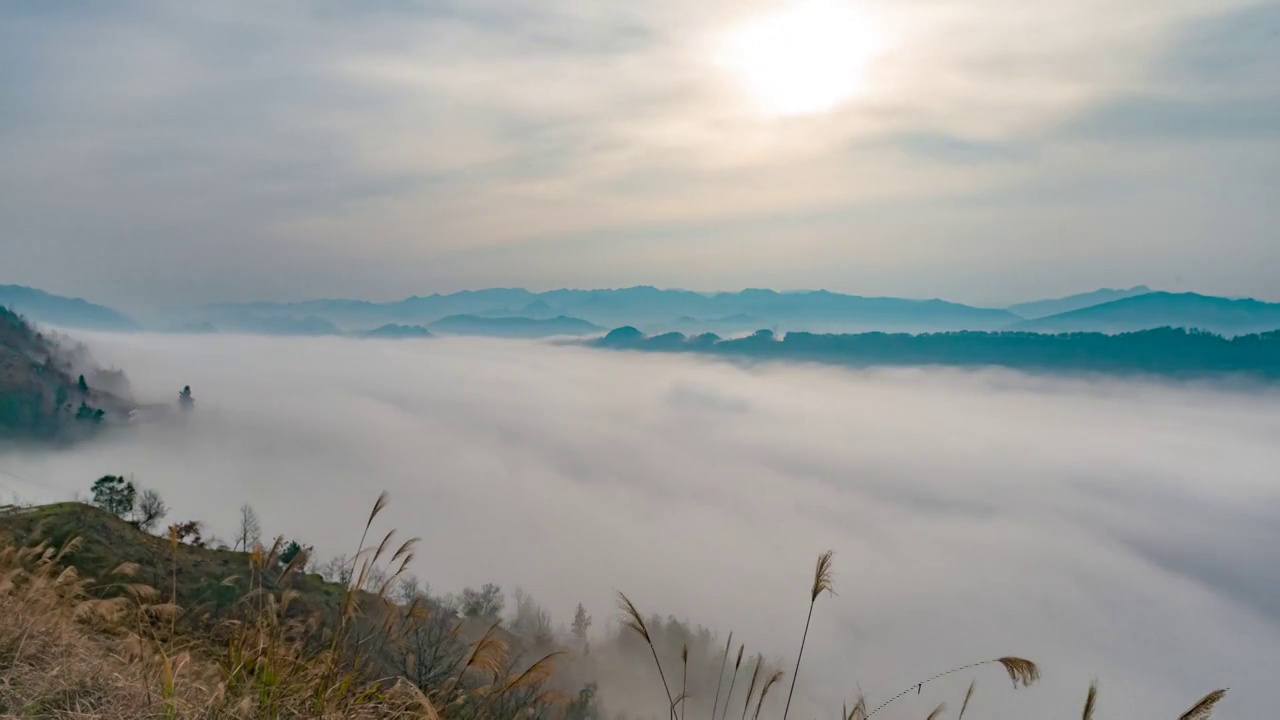 万州山顶云海日出视频素材