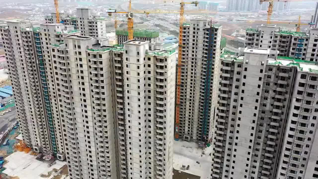 在建楼盘航拍视频素材