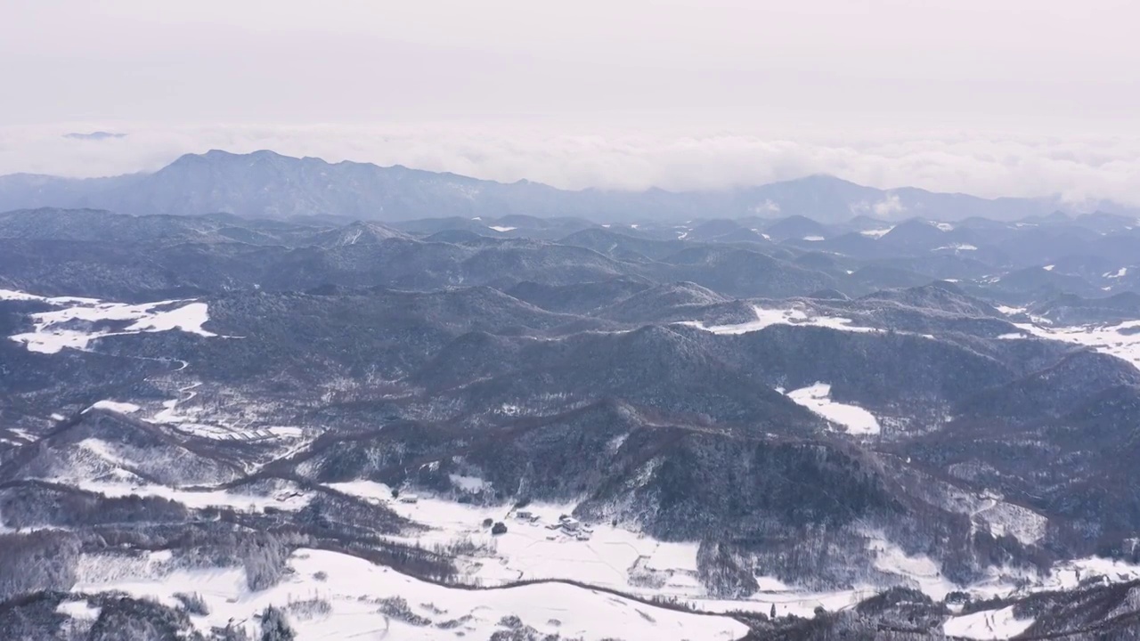 4k航拍恩施雪山雾凇风光视频素材