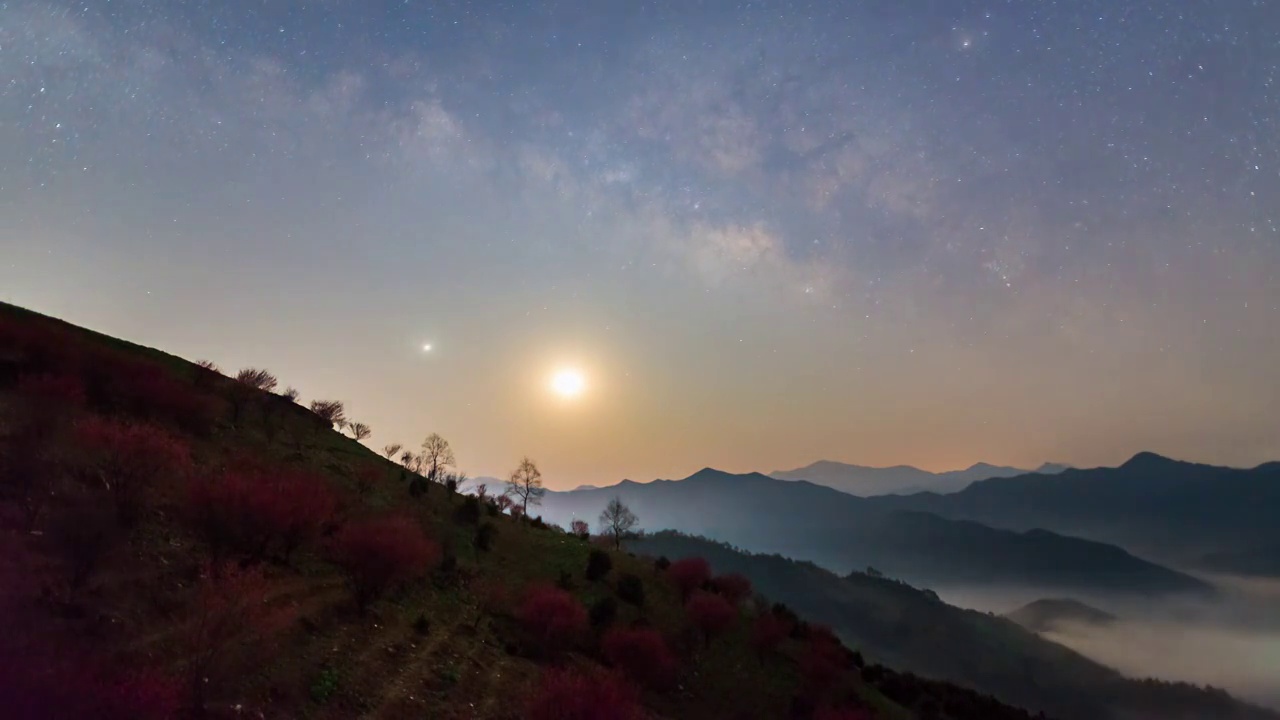 梅花银河转日出视频素材