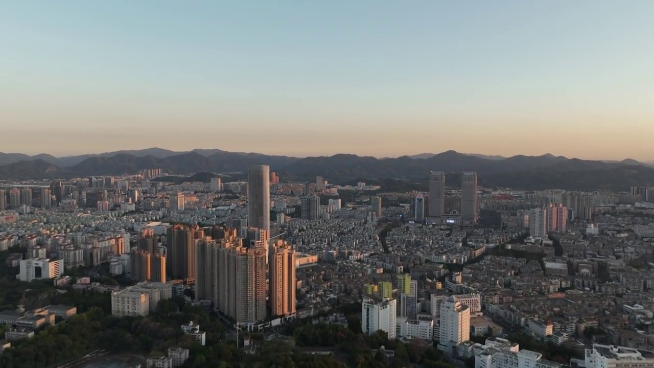 广东省中山市石岐城区城市风光天际线视频素材