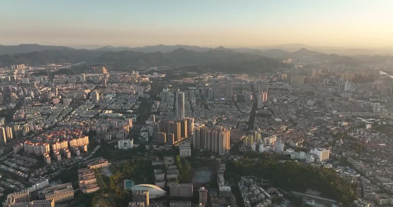 广东省中山市石岐城区城市风光天际线视频素材