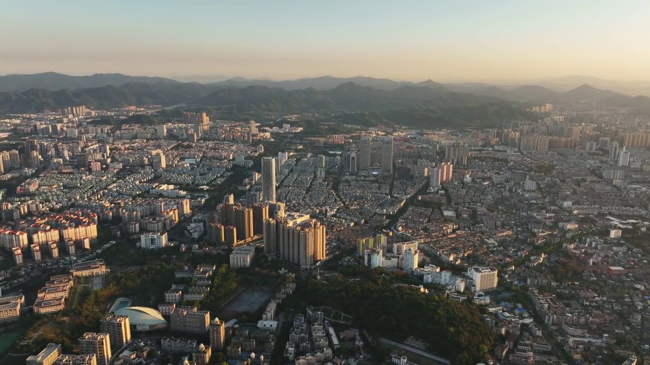 广东省中山市石岐城区城市风光航拍视频素材