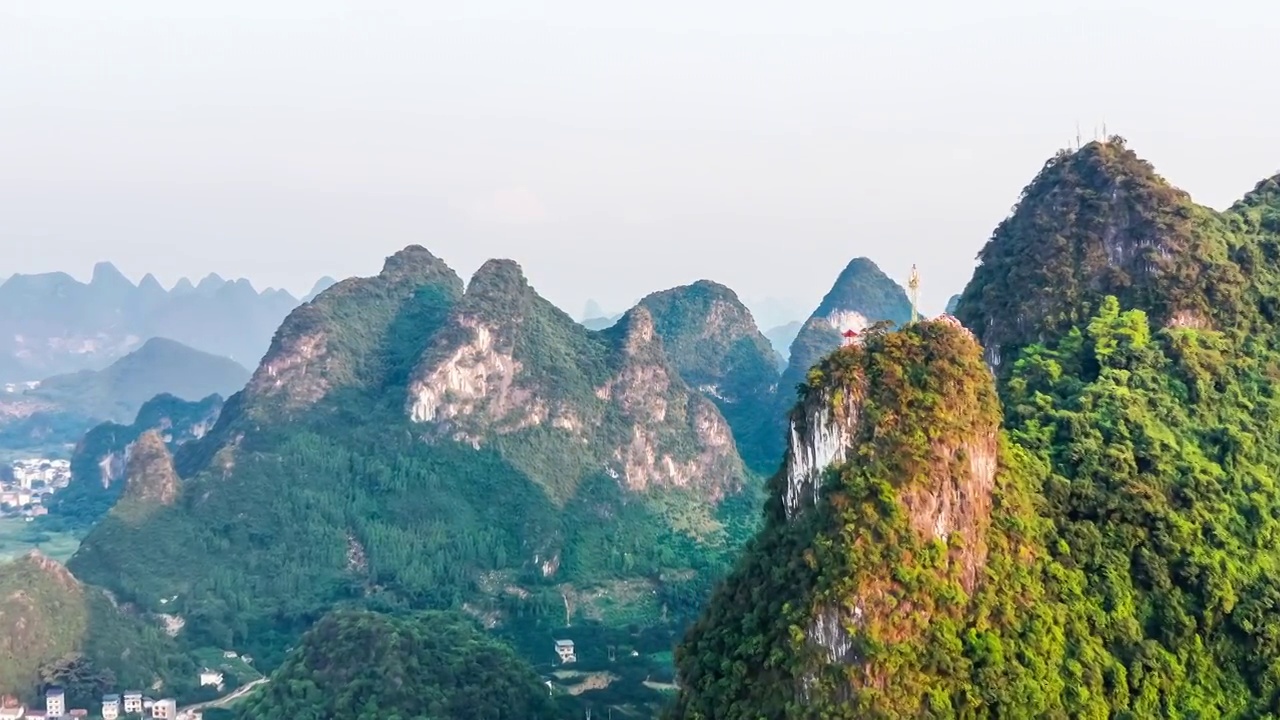 航拍中国桂林山脉自然风光视频素材