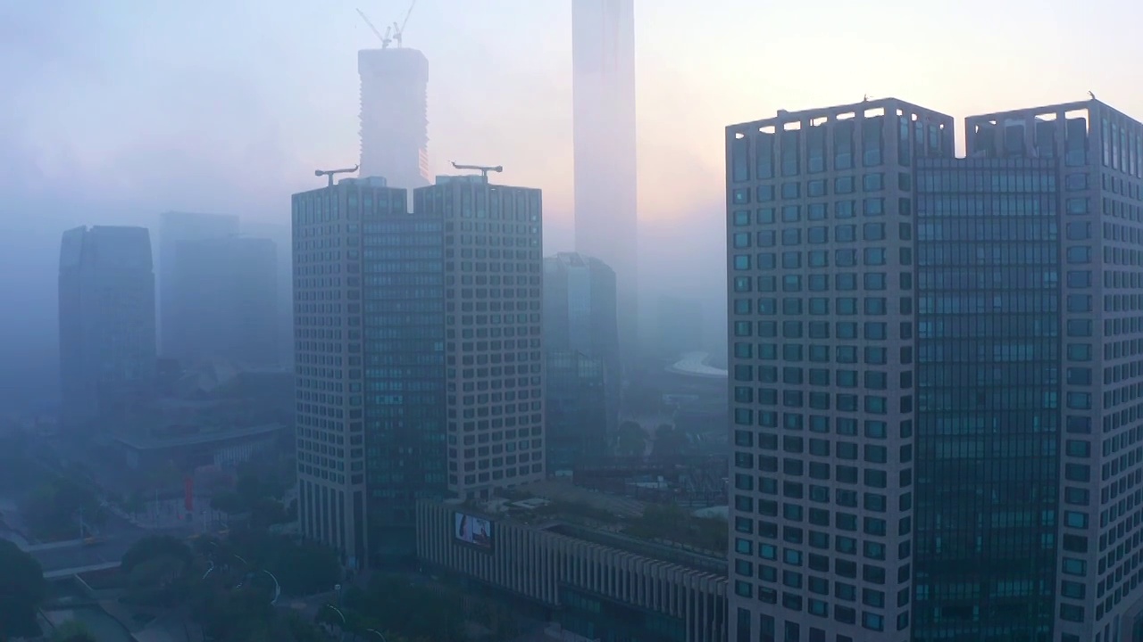 苏州园区清晨日出平流雾视频素材