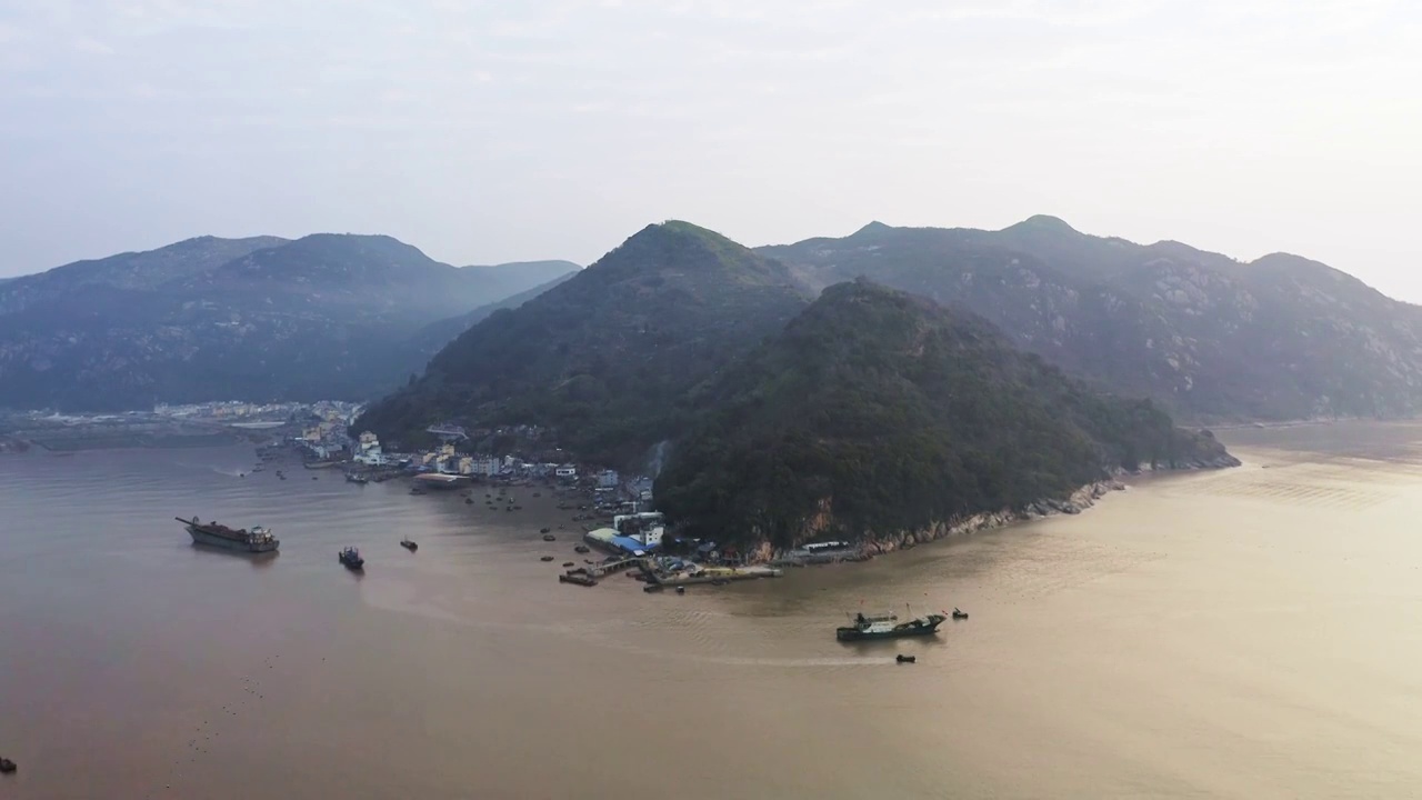 北岐滩涂,太阳坞滩涂,港口,码头视频素材