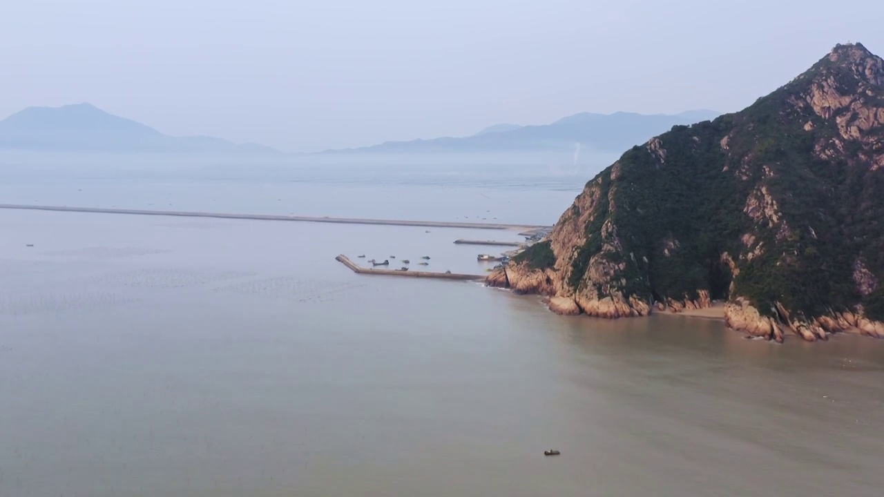 北岐滩涂,太阳坞滩涂,港口,码头视频素材